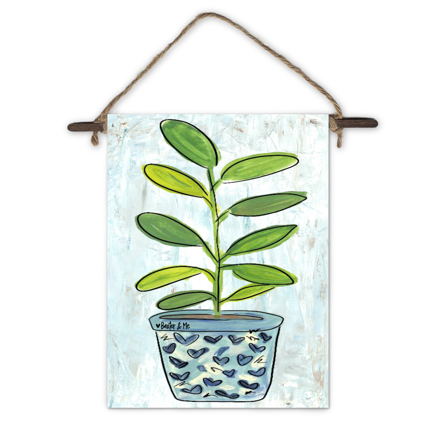 Blue Planter Mini Wall Hanging