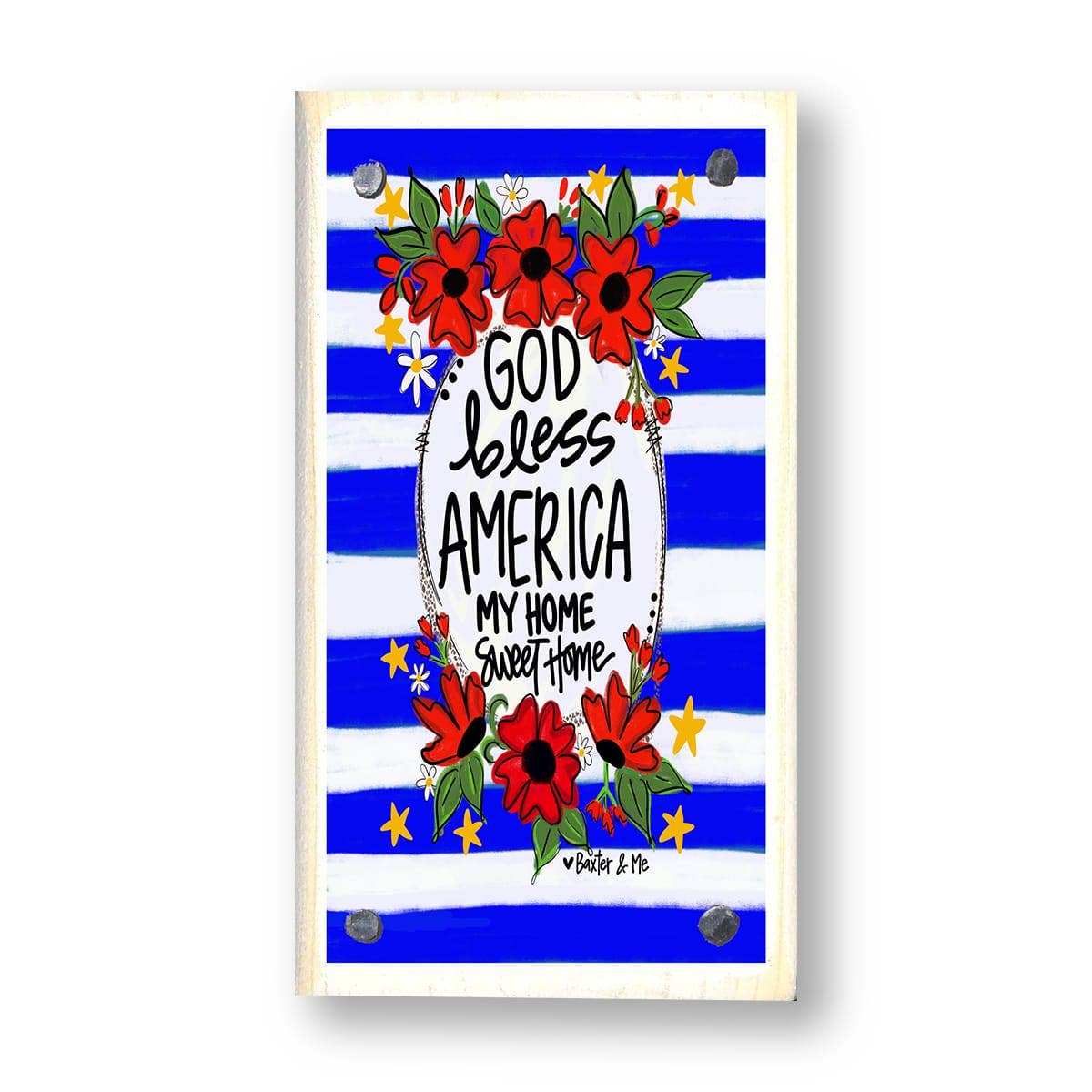 God Bless America My Home Happy Block