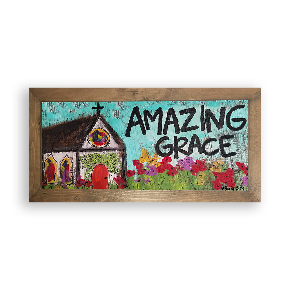 Amazing Grace (2) - Framed Art, 12" x 24"