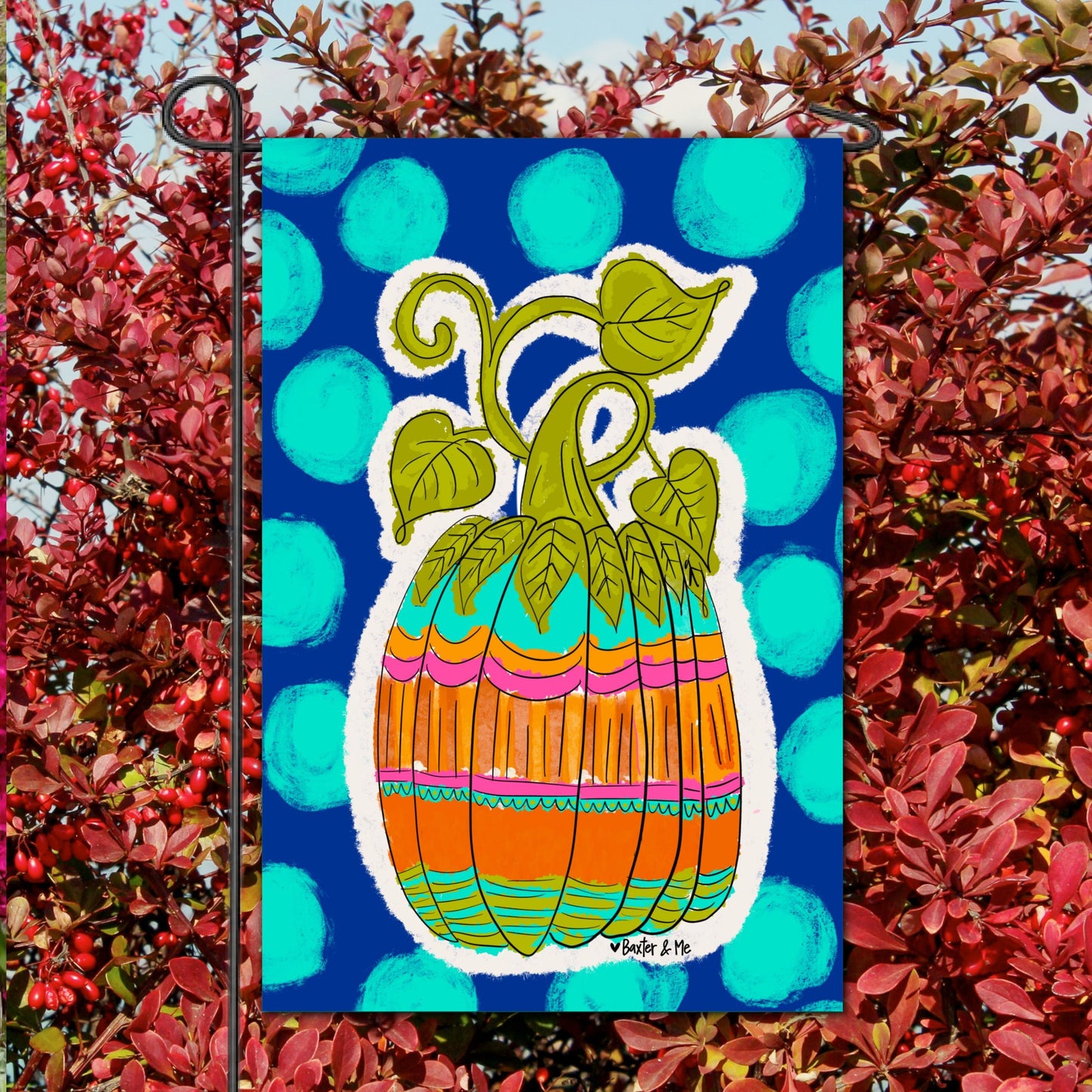 Boho Pumpkin Garden Flag