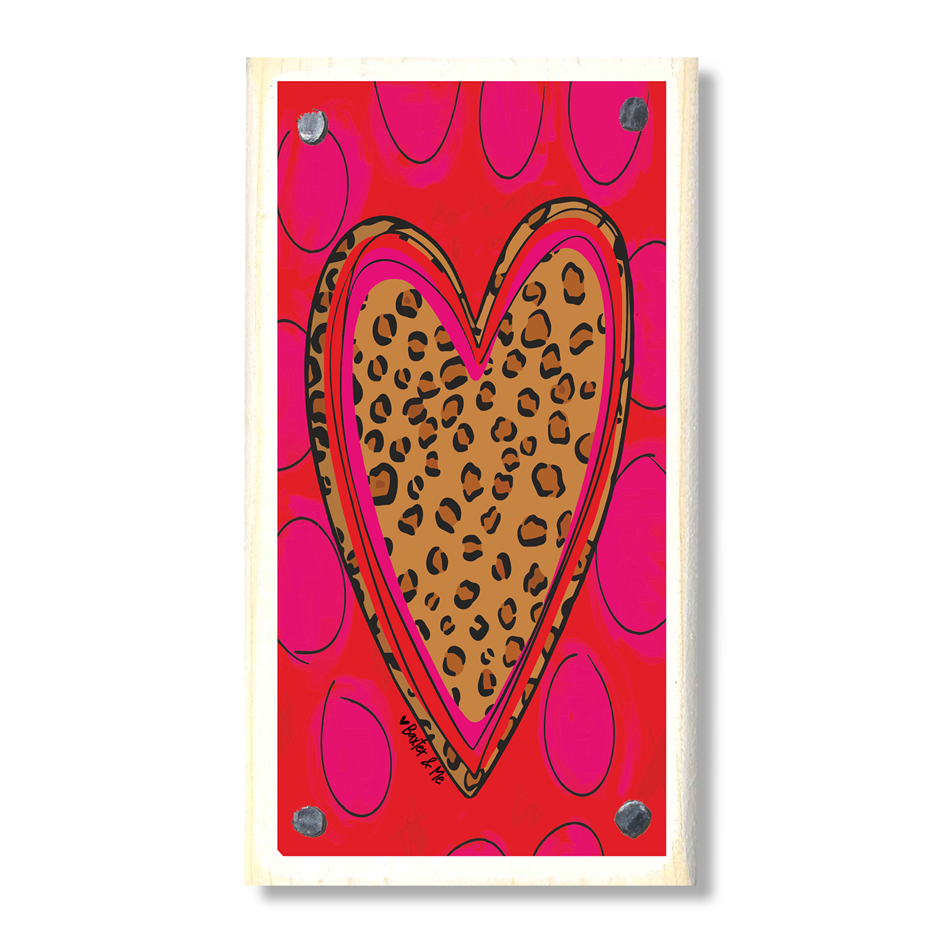 Leopard Heart Happy Block