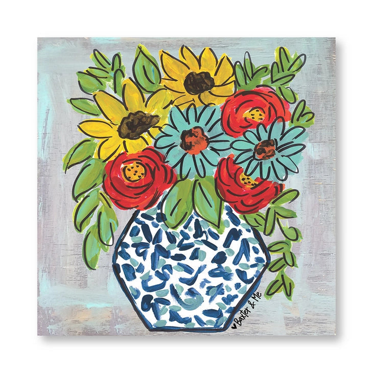 Blue Vase - Wrapped Canvas