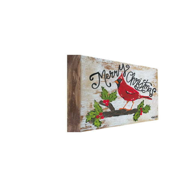 Merry Christmas Cardinal - Wrapped Canvas