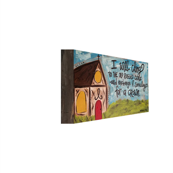 The Old Rugged Cross - Wrapped Canvas, 12" x 24"