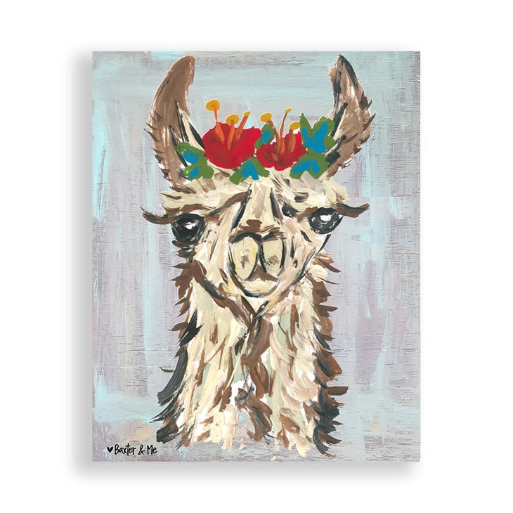 Boho Llama - Wrapped Canvas