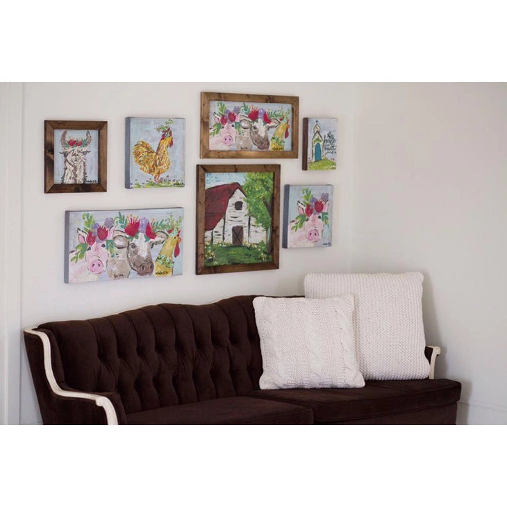 Boho Pig - Wrapped Canvas
