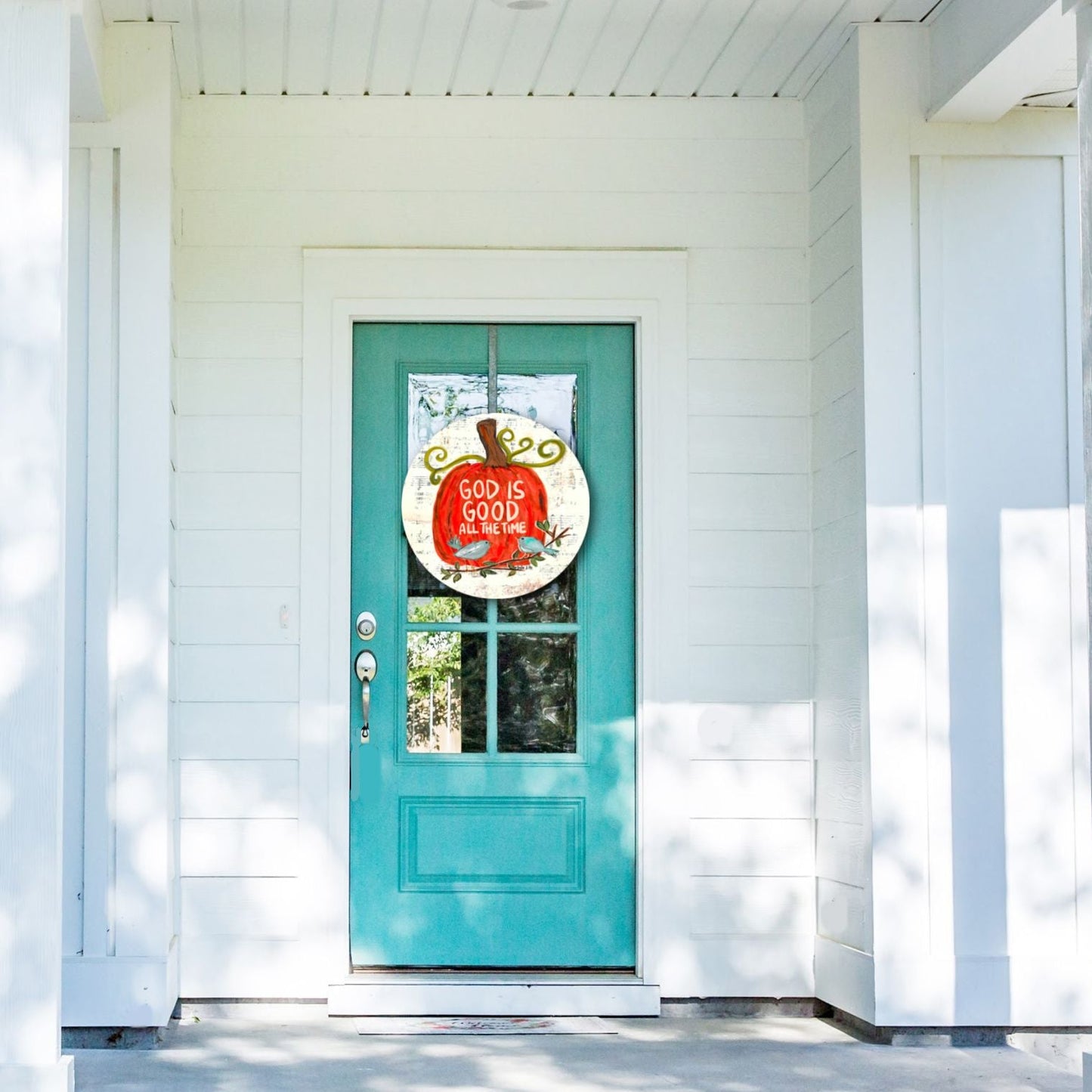 God is Good All the Time Pumpkin Door Hanger
