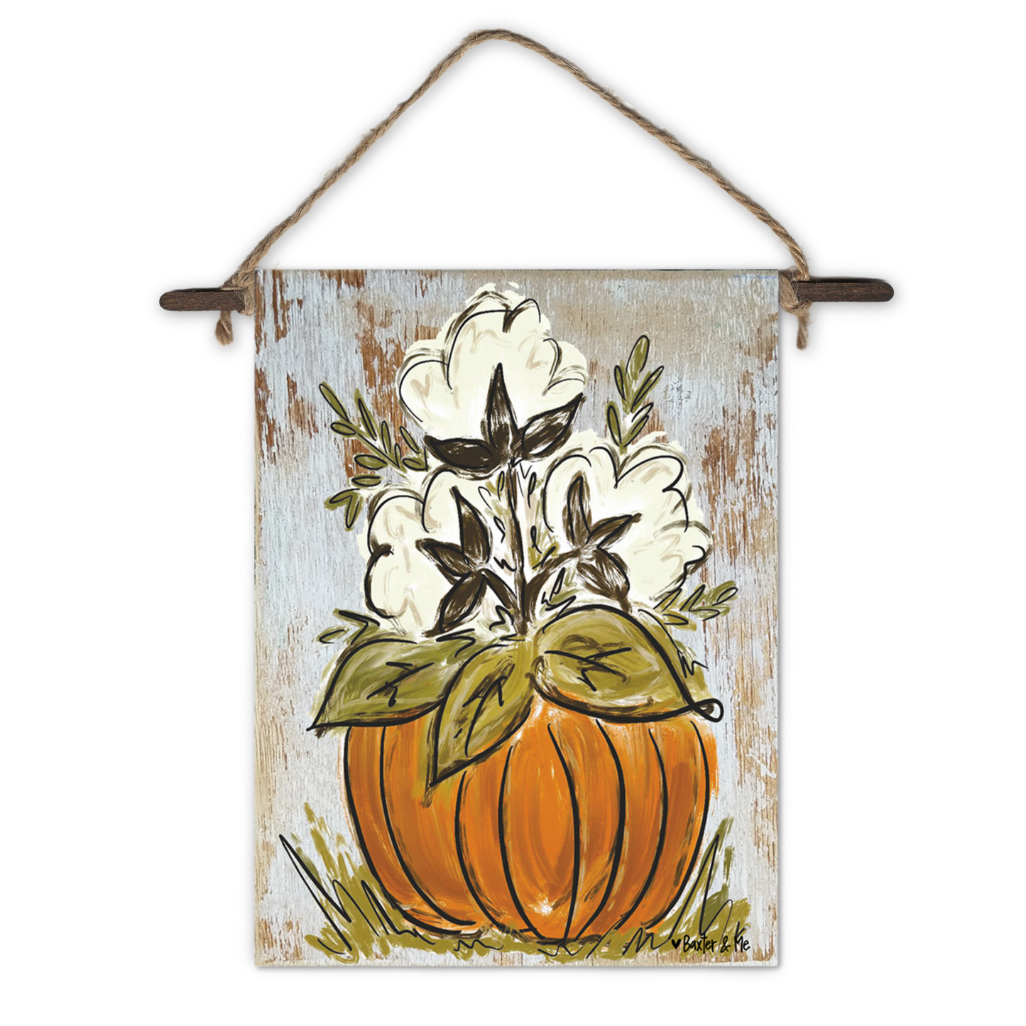 Cotton Pumpkin Mini Wall Hanging