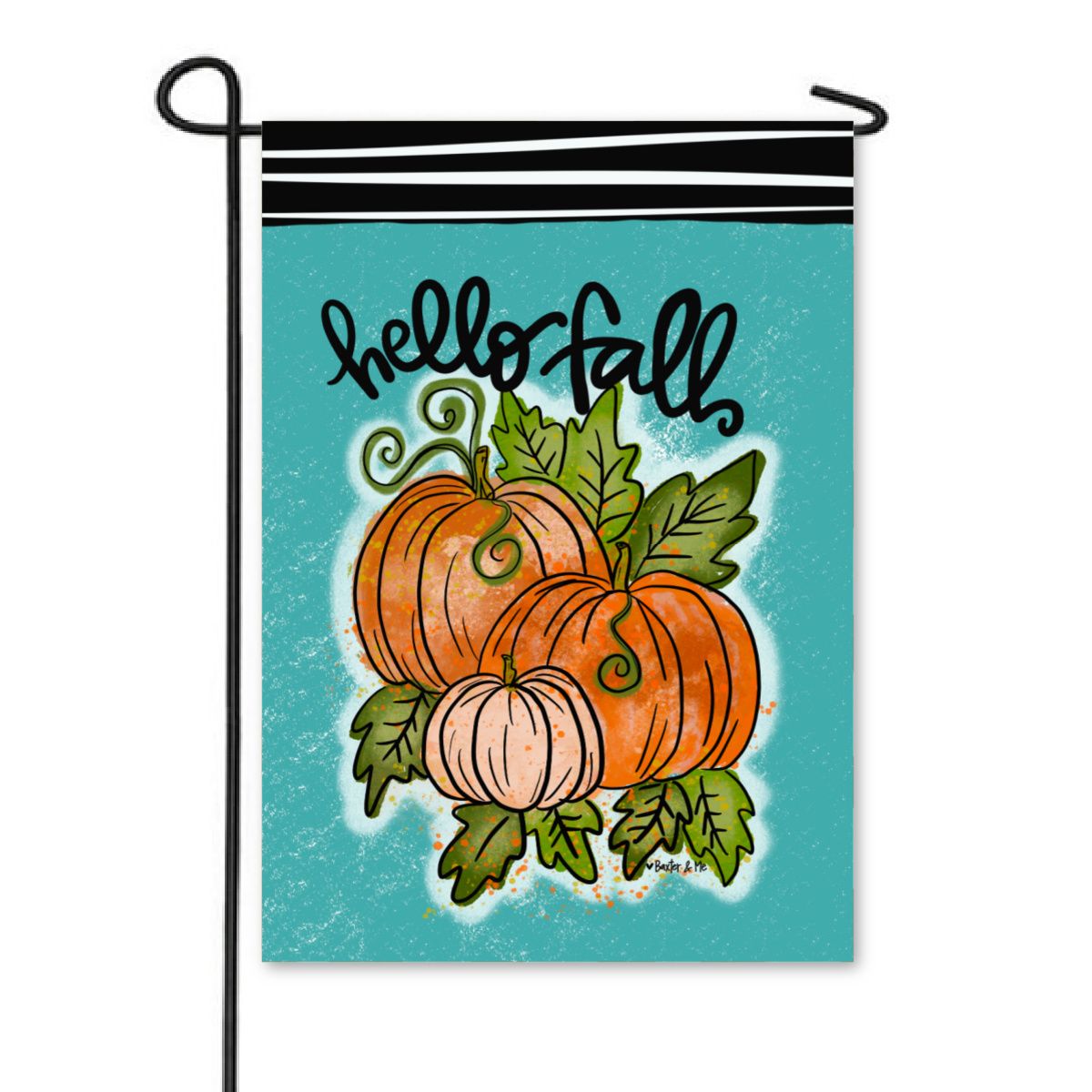 Hello Fall Pumpkin Leaves Garden Flag