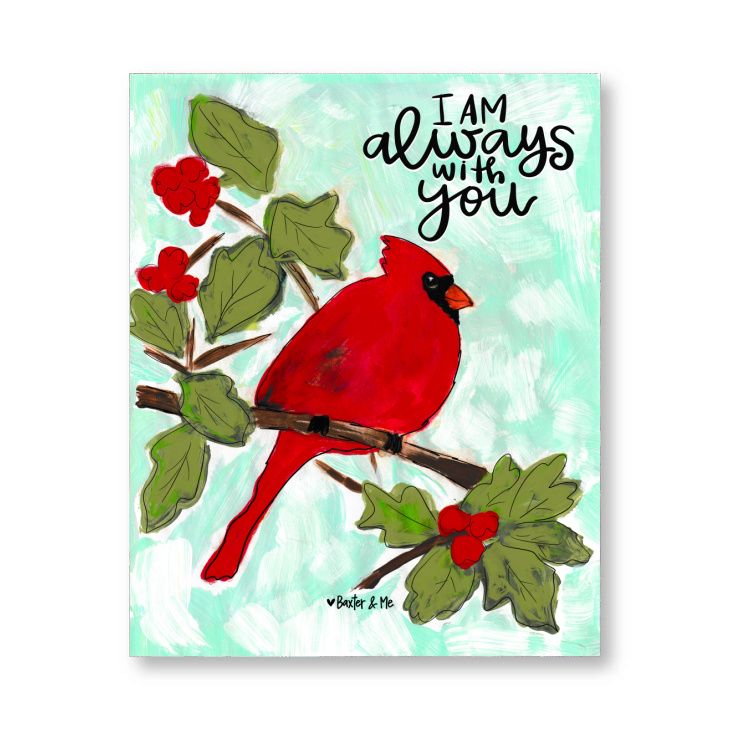 I am With You Always Red Bird Wrapped Canvas