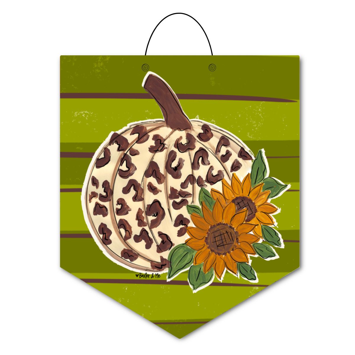 Leopard Sunflower Door Hanger