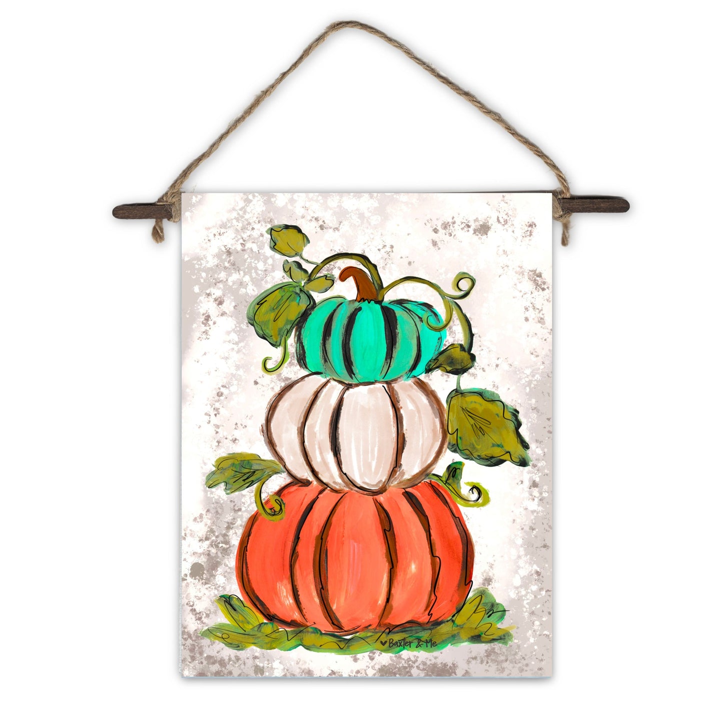 Trio Stacked Pumpkin Mini Wall Hanging