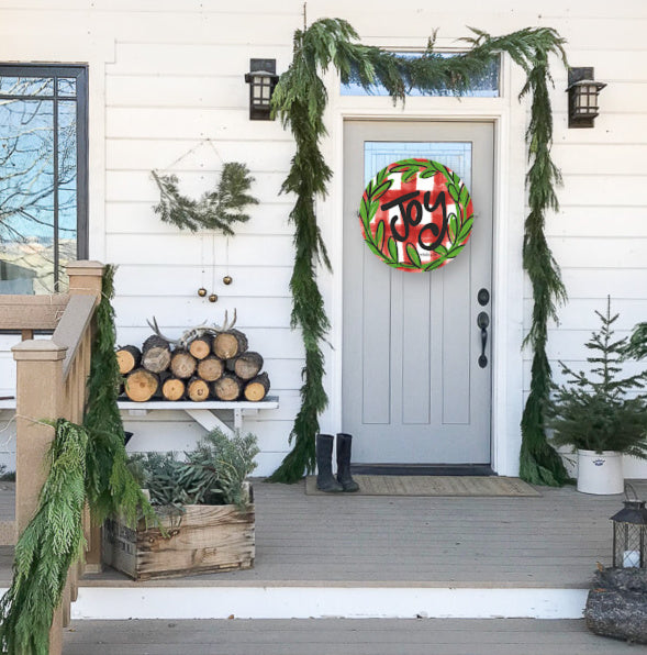 Joy Red Buffalo Door Hanger