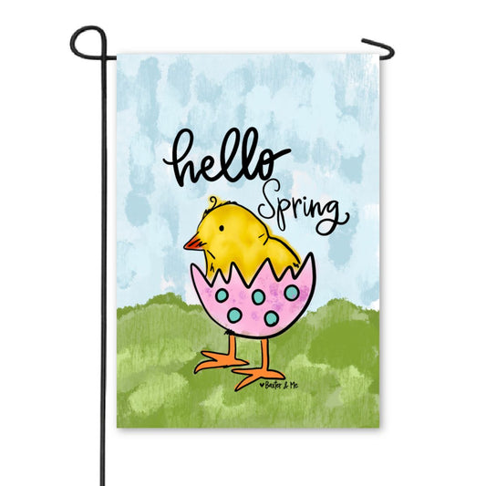Hello Spring Chick Garden Flag