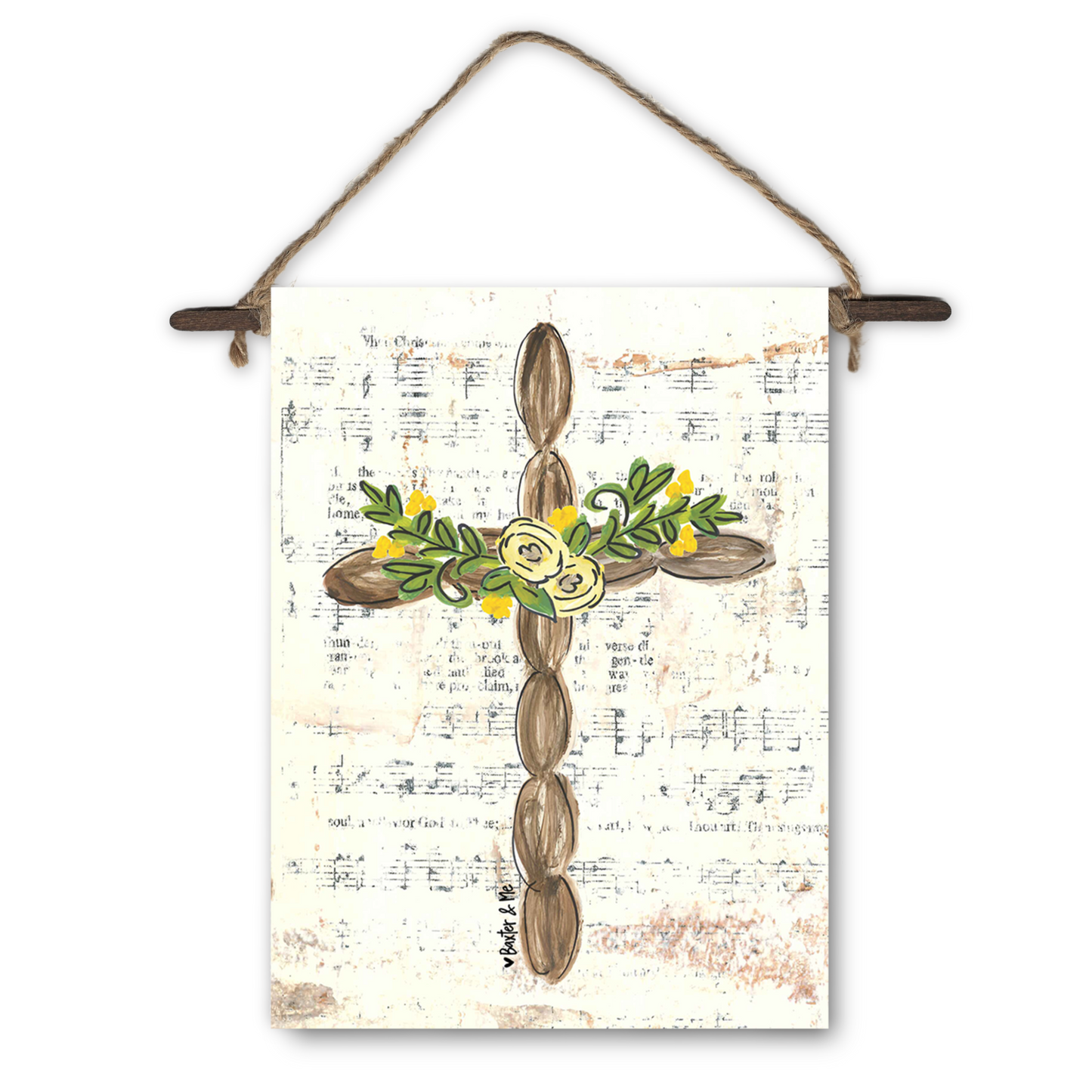 Brown Cross Mini Wall Hanging