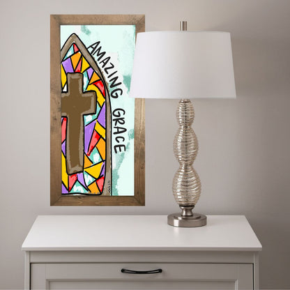 Amazing Grace Stained Glass Framed Art