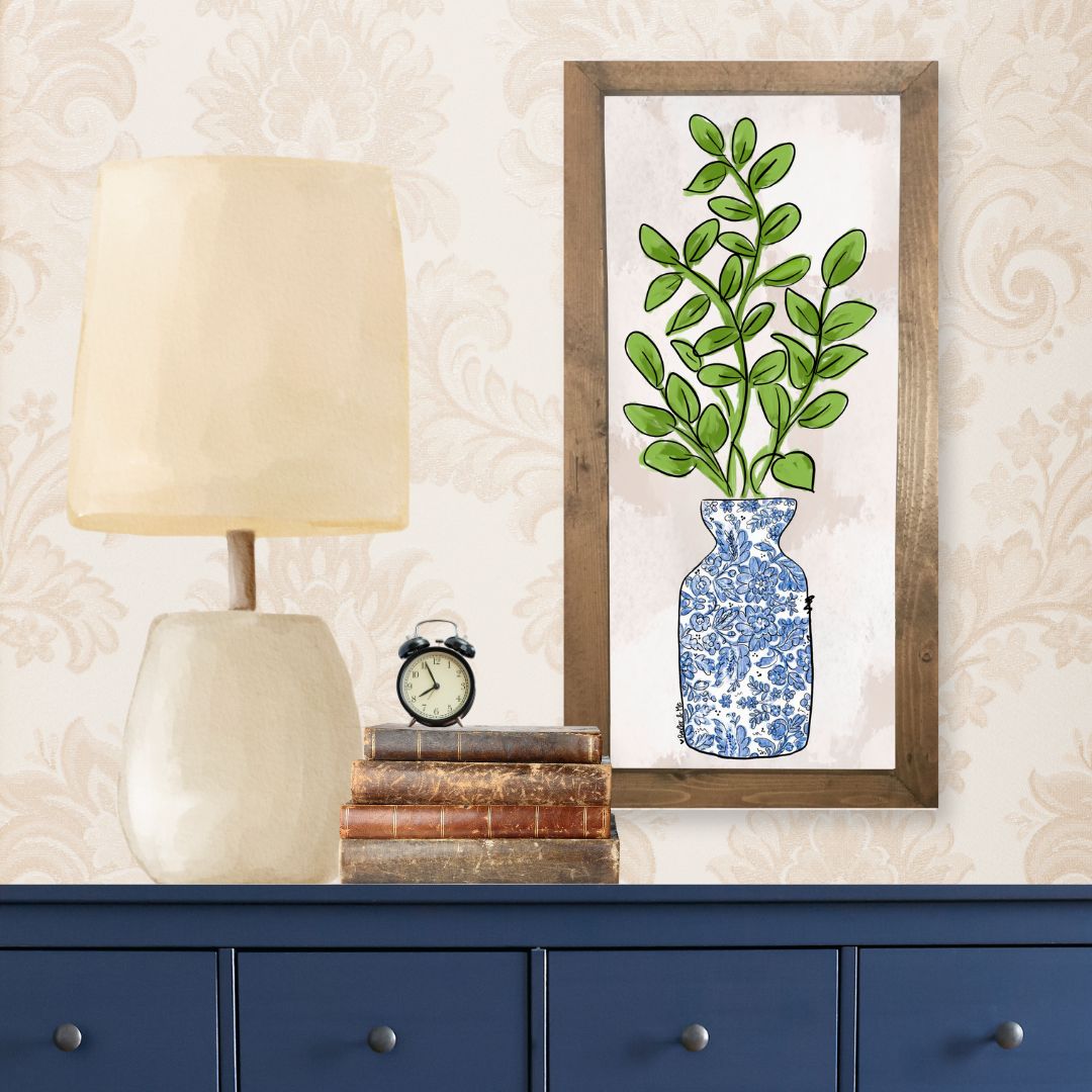 Greenery Vase Framed Art