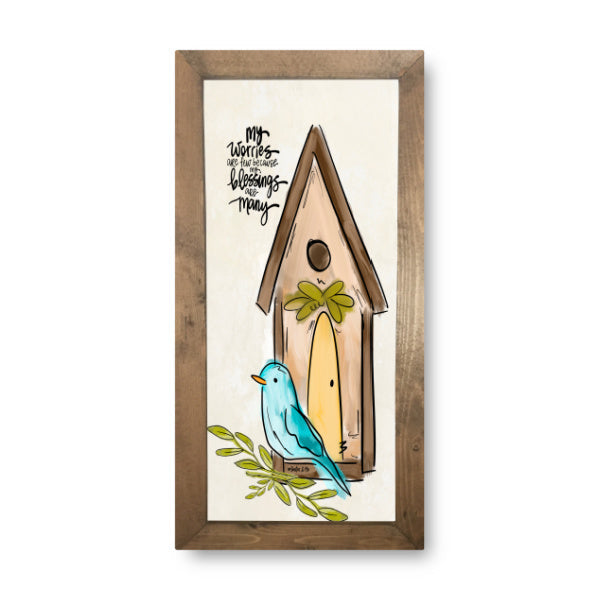 Blessings are Many Birdhouse Framed Art