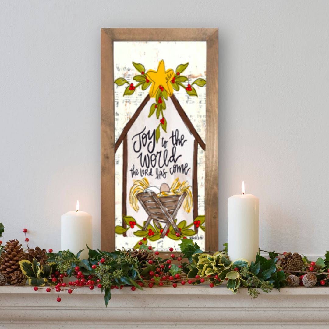 Joy to the World Star Manger Framed Art