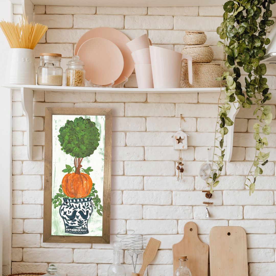 Pumpkin Topiary Framed Art