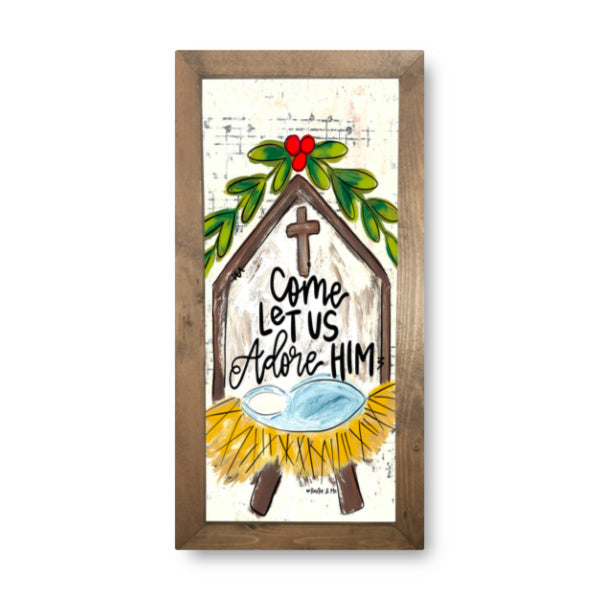 Come Let Us Adore Him Nativity Framed Art