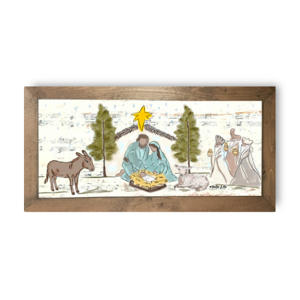 Starry Night Nativity Framed Art