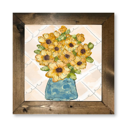 Golden Hour Blooms Framed Art