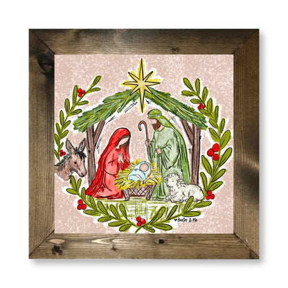 Christmas Nativity Stable  Framed Art