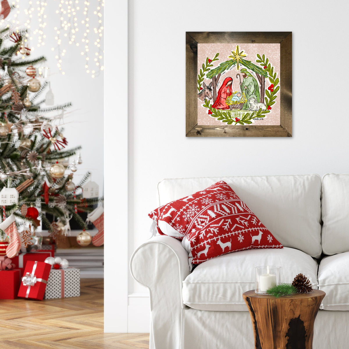 Christmas Nativity Stable  Framed Art