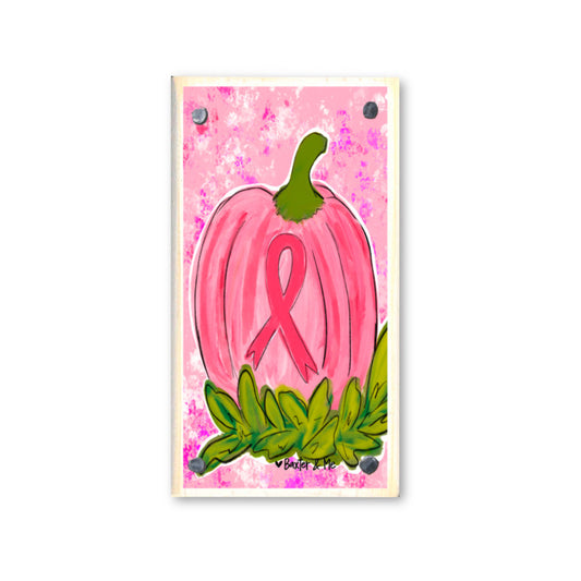 Pink Ribbon Pumpkin Happy Block