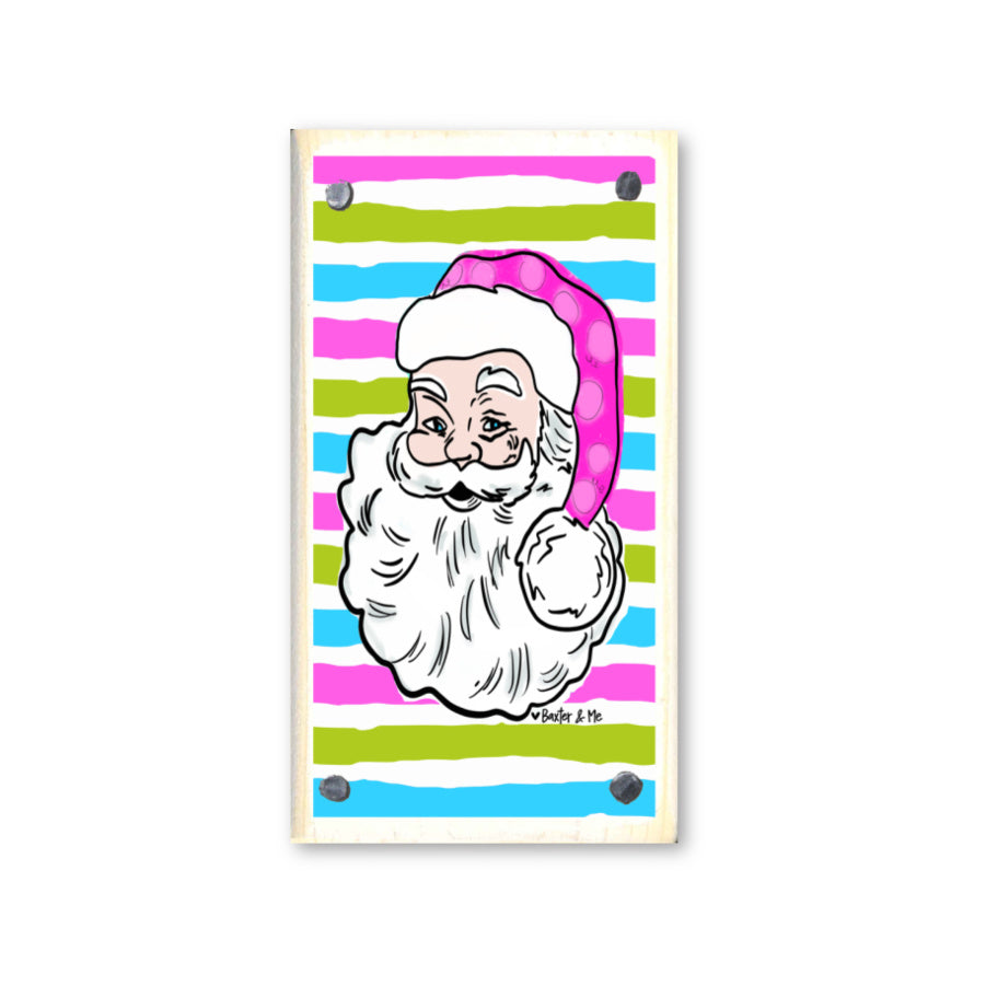 Pink Jolly Santa Happy Block