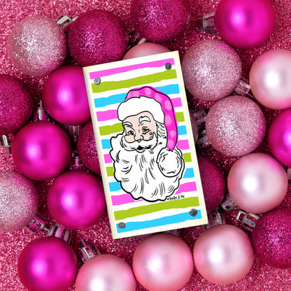 Pink Jolly Santa Happy Block