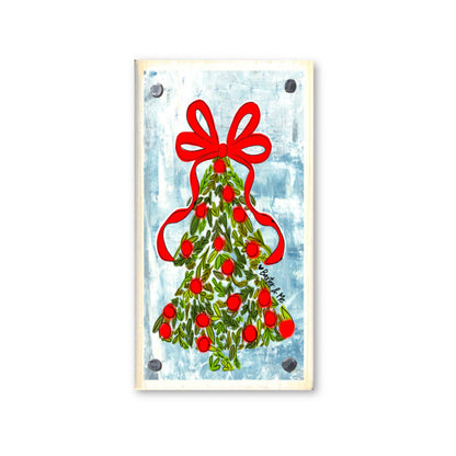 Holly Berry Christmas Tree Happy Block