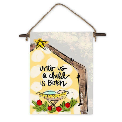 Unto Us A Child Is Born Mini Wall Hanging