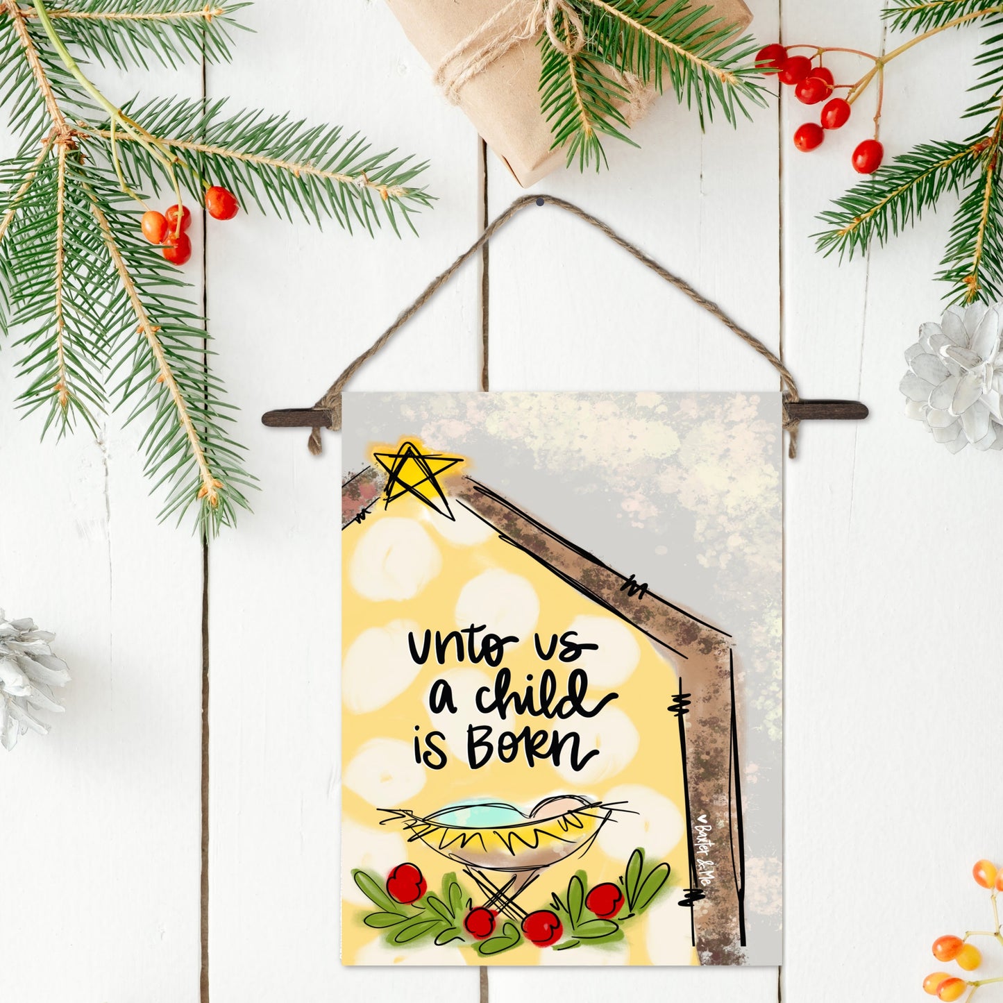 Unto Us A Child Is Born Mini Wall Hanging