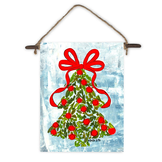 Holly Berry Christmas Tree Mini Wall Hanging