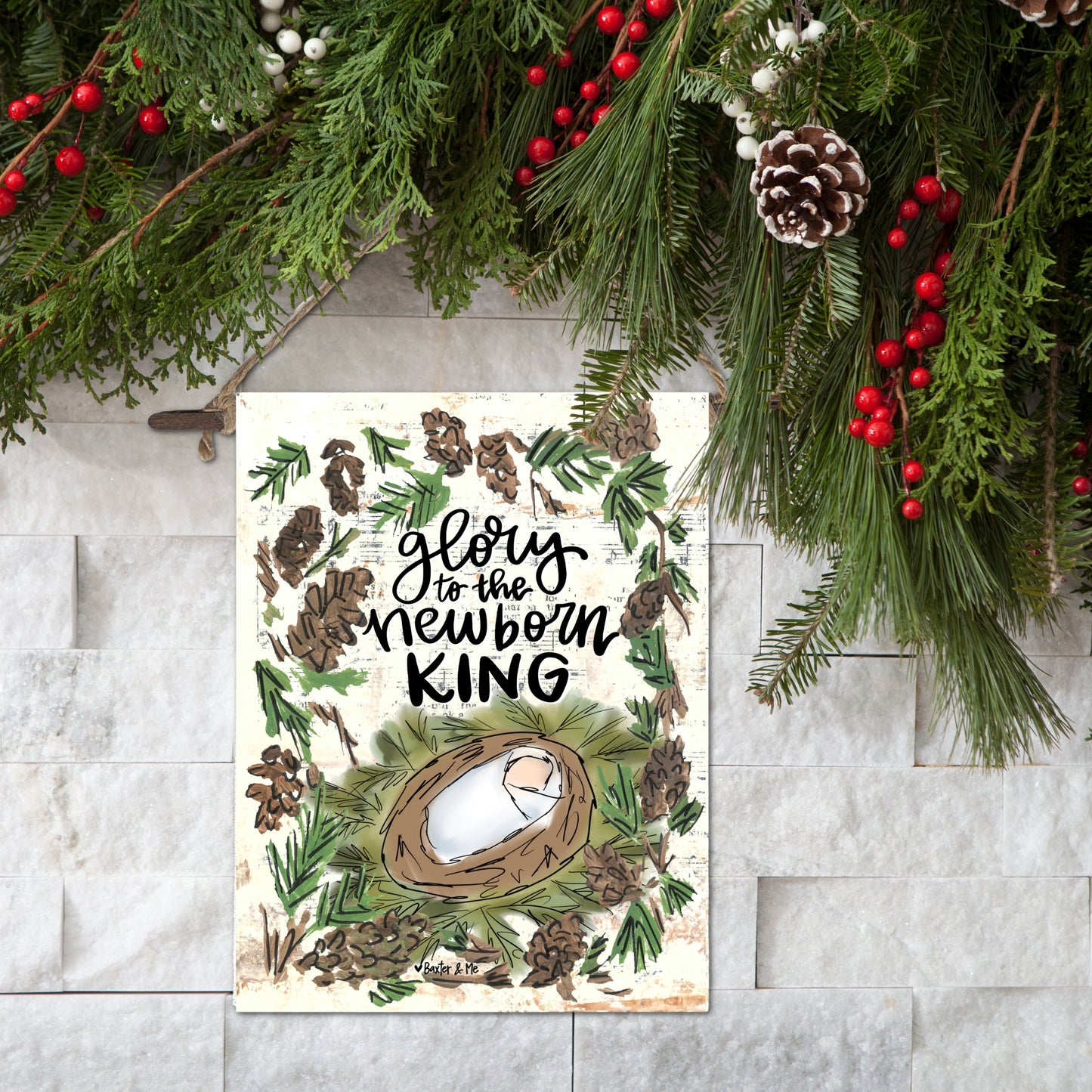 Glory to the Newborn King Mini Wall Hanging