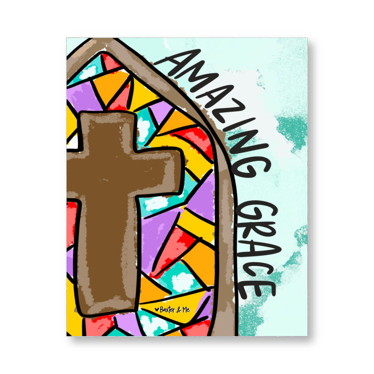 Amazing Grace Stained Glass Wrapped Canvas