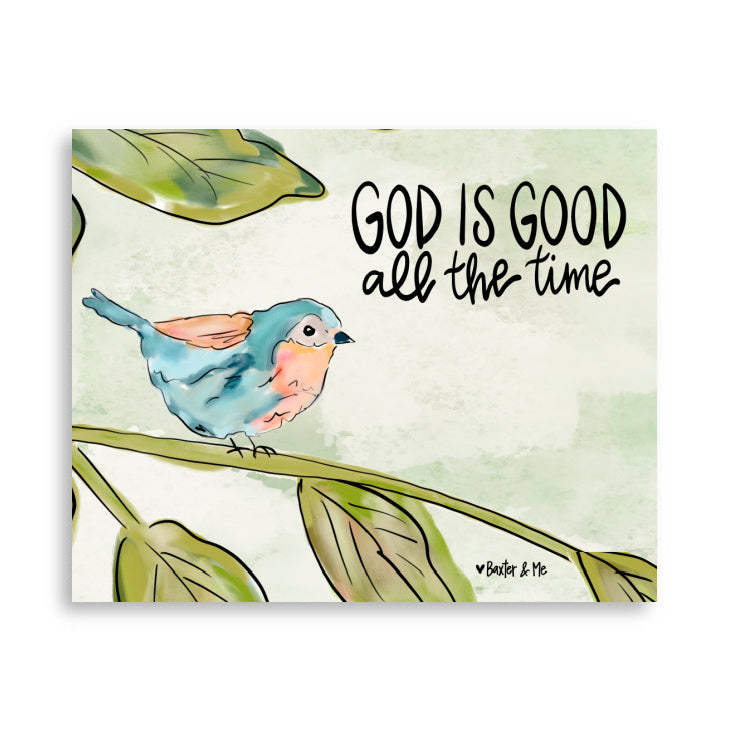 God is Good All the Time Bird Wrapped Canvas