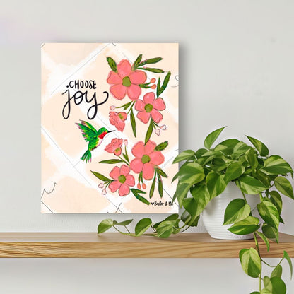 Choose Joy Hummingbird Wrapped Canvas