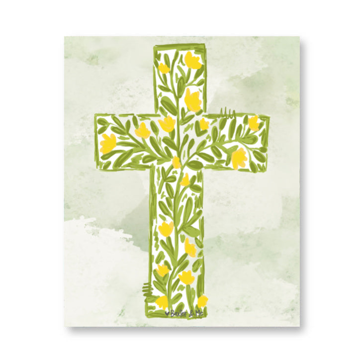 Yellow Tulip Cross Wrapped Canvas