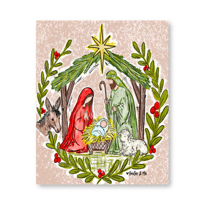 Christmas Nativity Stable Wrapped Canvas