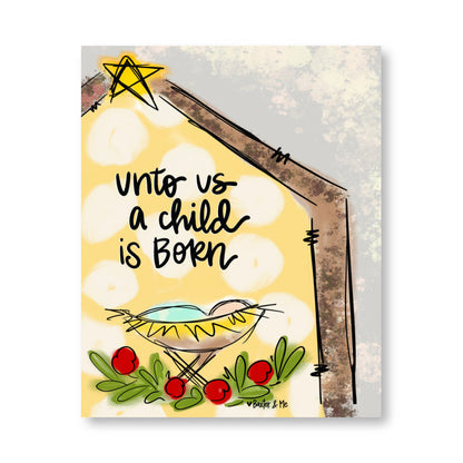 Unto Us A Child Is Born Wrapped Canvas