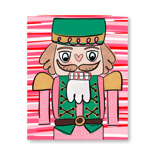 Pink Candy Nutcracker Wrapped Canvas