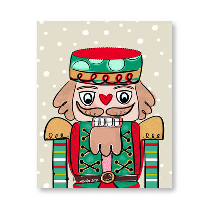 Red & Green Nutcracker Wrapped Canvas