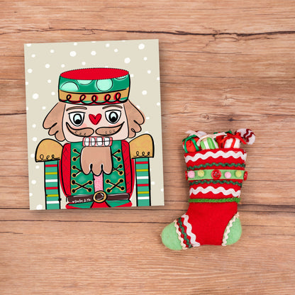 Red & Green Nutcracker Wrapped Canvas