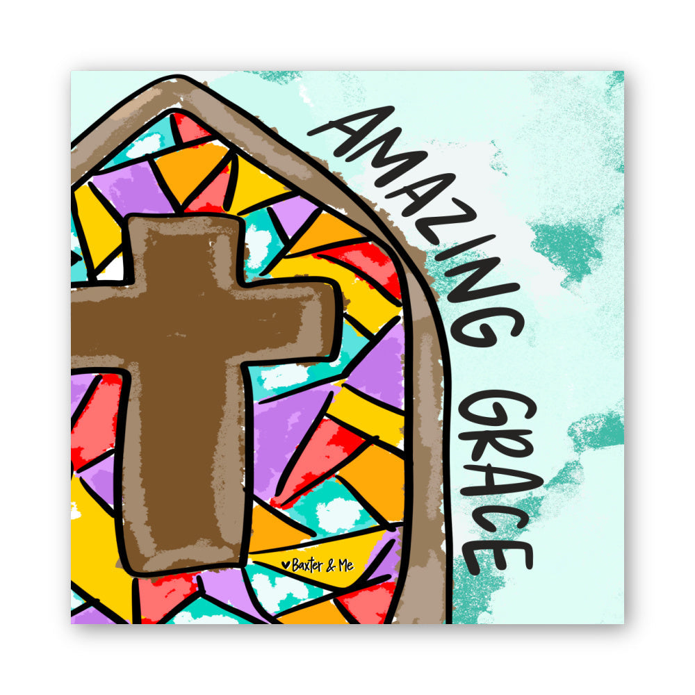 Amazing Grace Stained Glass Wrapped Canvas