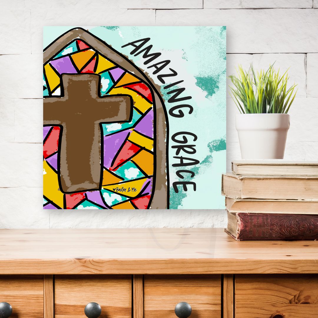 Amazing Grace Stained Glass Wrapped Canvas