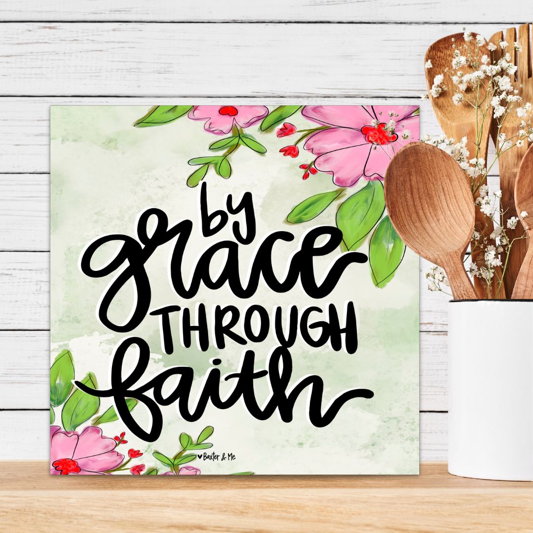 By Grace Through Faith Wrapped Canvas