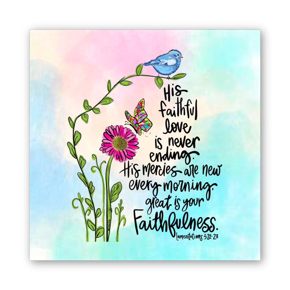 Great is Thy Faithfulness Watercolor Wrapped Canvas